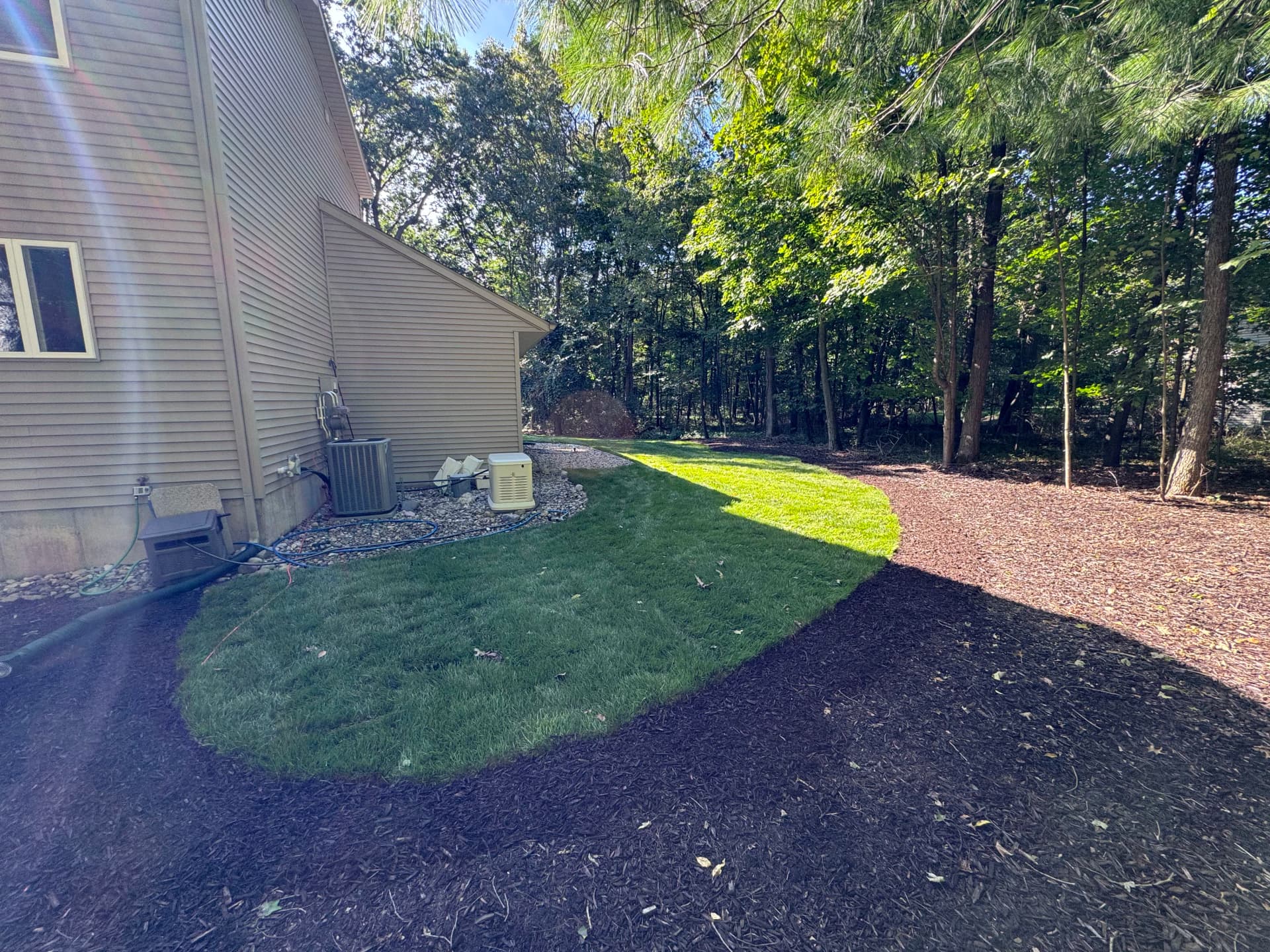 Full Lawn Rehab With Sod Installation and Fresh Mulch Beds